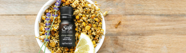 allergy release diffuser blend placed with lavender and lemon