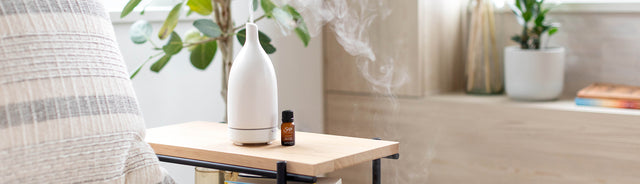 aroma om diffuser on side table