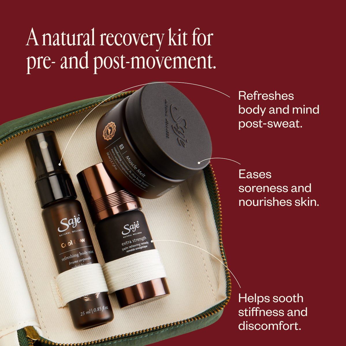 saje （セージ）body recovery kit【カナダ】 Body Recovery Relieving Essentials Kit - Saje Natural Wellness
