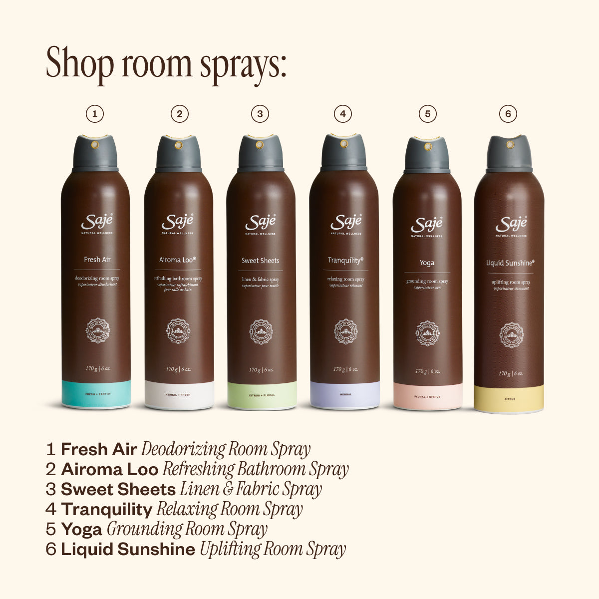 Saje Liquid Sunshine | Uplifting Room Spray in 6 oz