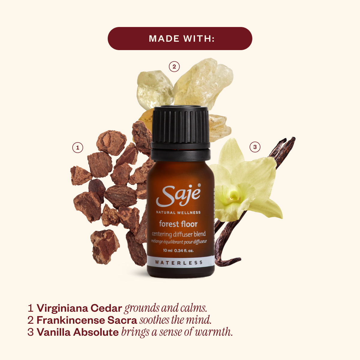 Forest Floor Centering Waterless Diffuser Blend - Saje Natural