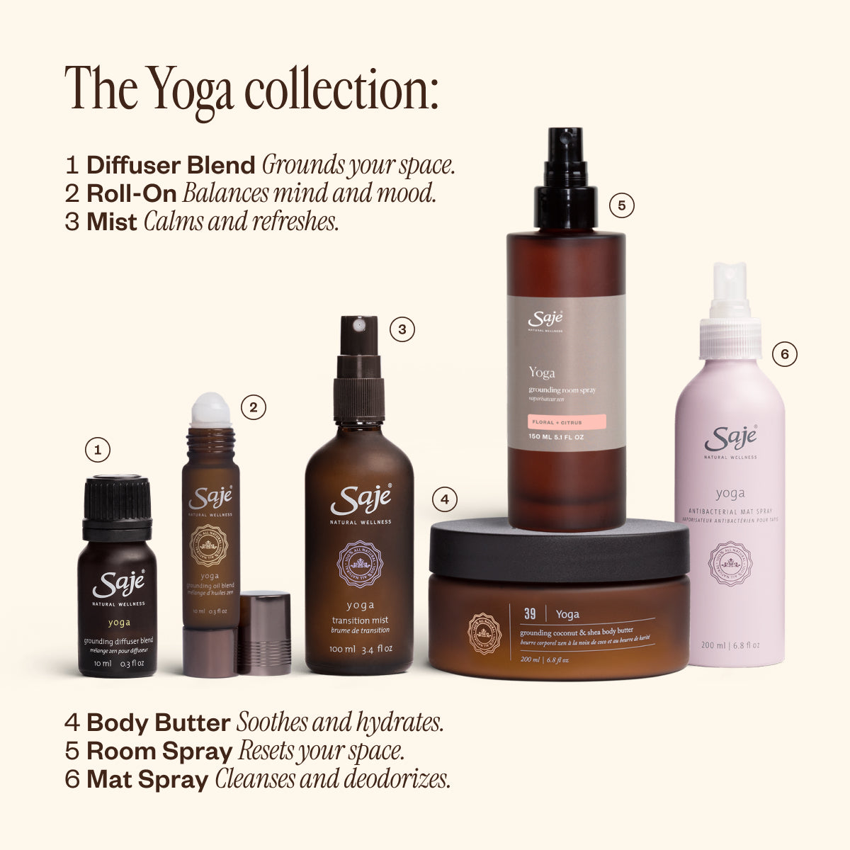 エッセンシャルオイル YOGA COLLECTION Yoga Grounding Diffuser Blend - Saje Natural Wellness