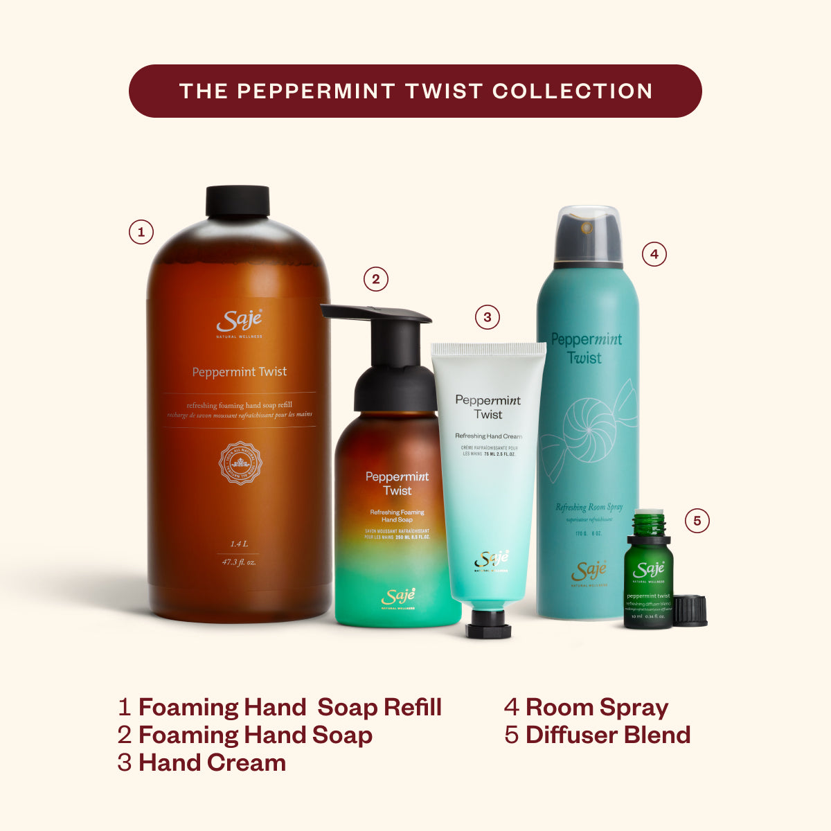 Peppermint Twist Refreshing Diffuser Blend - Saje Natural Wellness