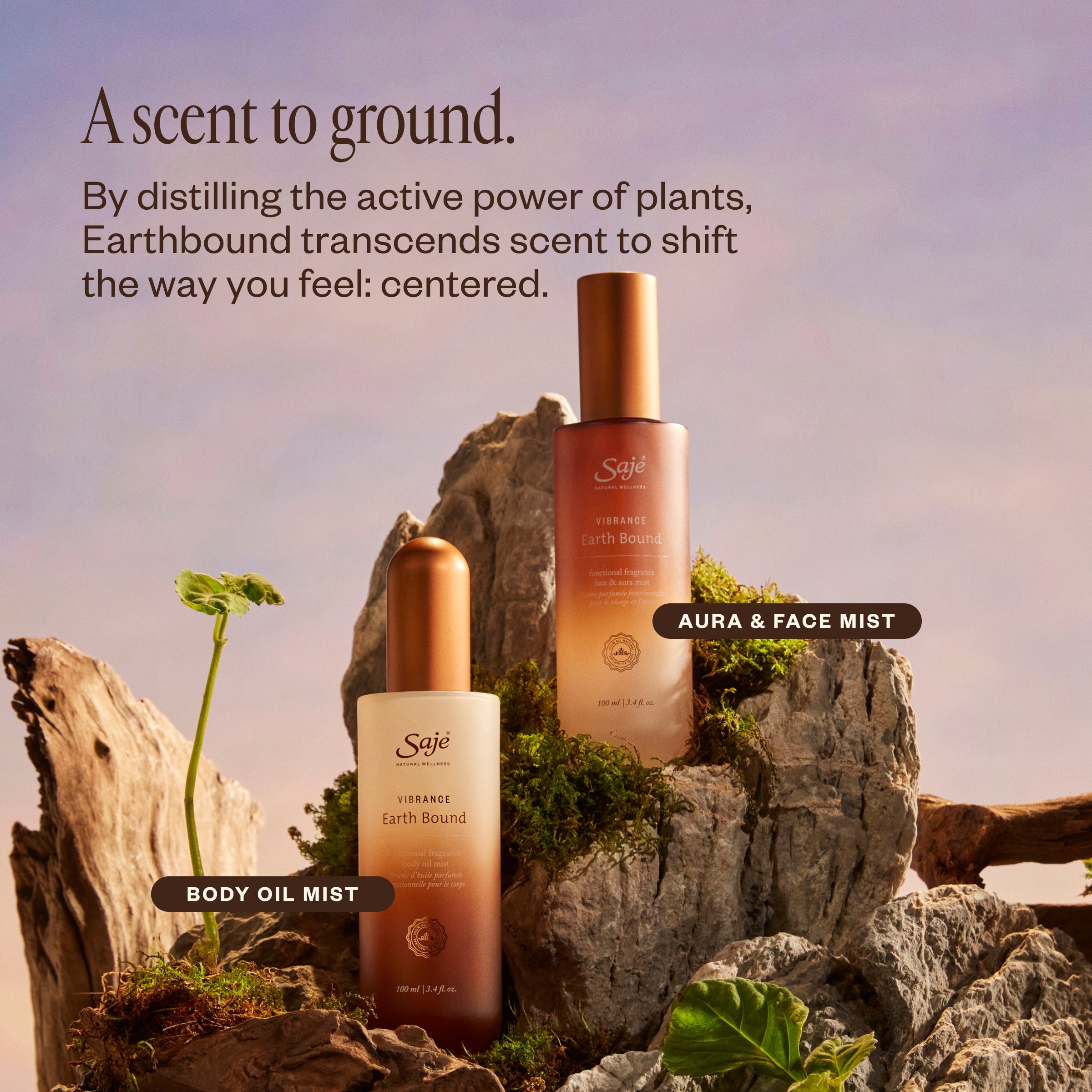 Vibrance Earth Bound Functional Fragrance Body Oil Mist - Saje