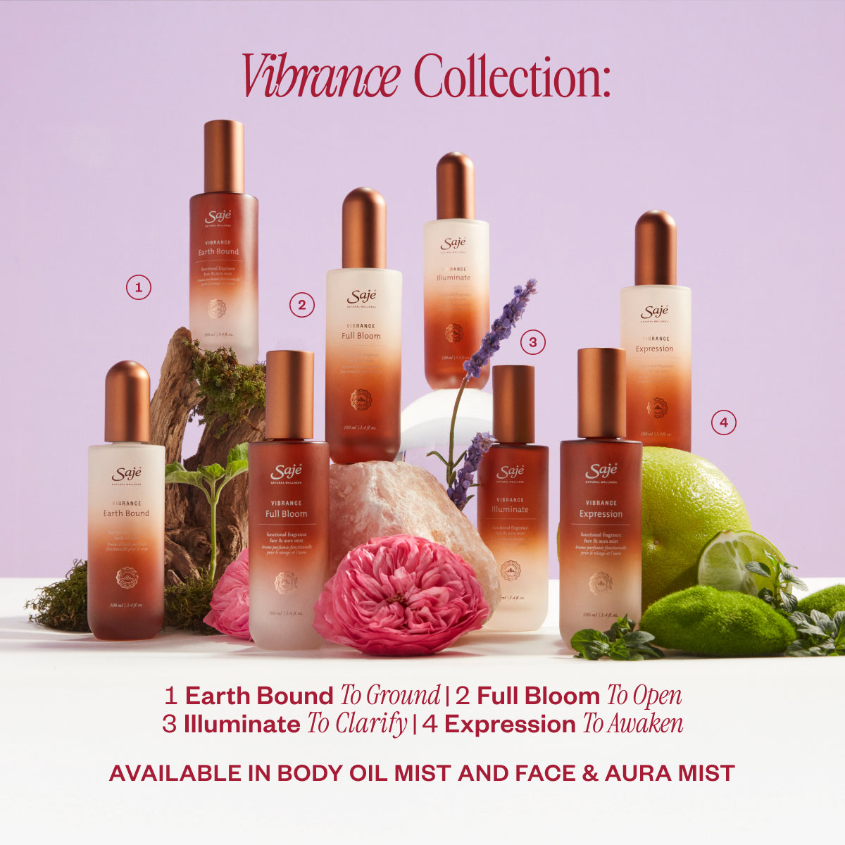 Vibrance Full Bloom Functional Fragrance Face & Aura Mist - Saje