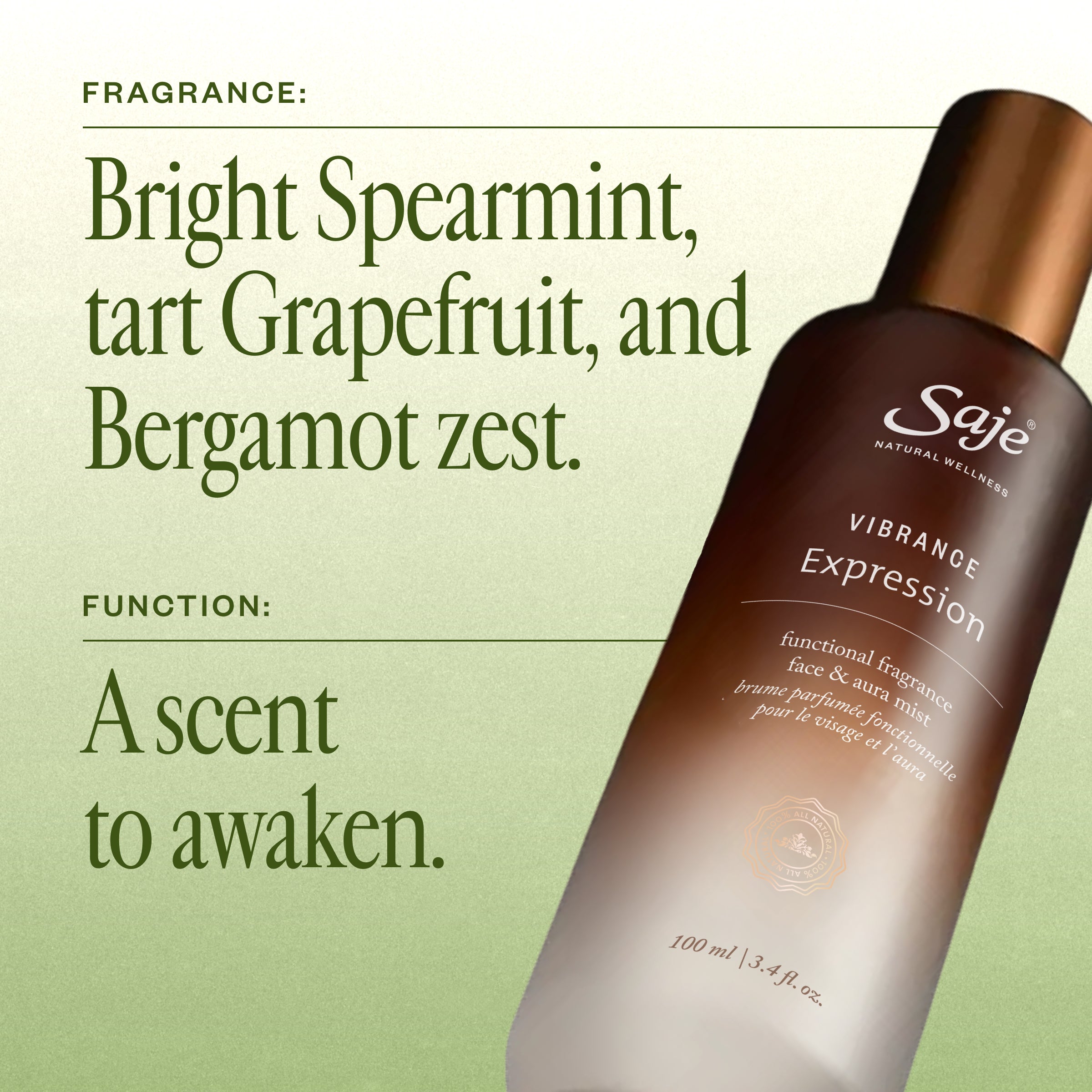 Vibrance Expression Functional Fragrance Face & Aura Mist - Saje