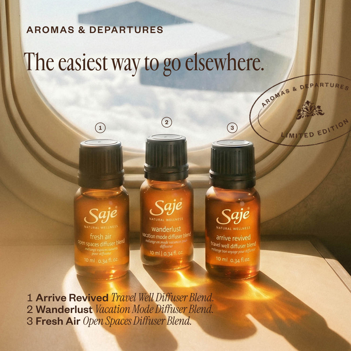 Saje Natural Wellness アロマオイルセット Wanderlust Vacation Mode Diffuser Blend - Saje Natural Wellness