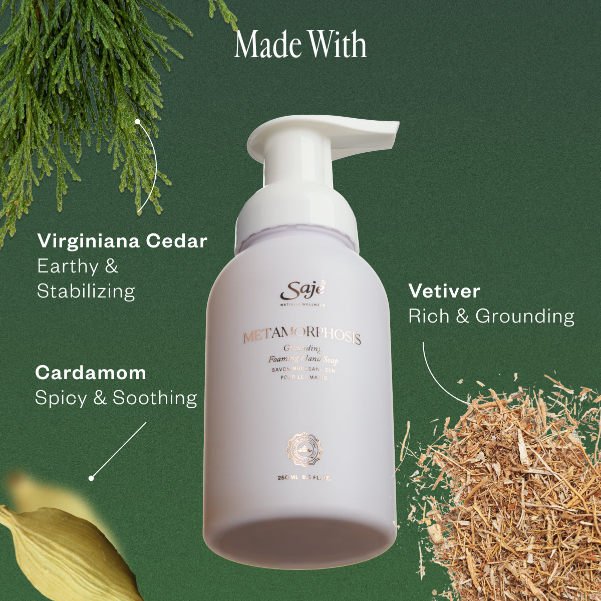 Metamorphosis Grounding Foaming Hand Soap - Saje Natural Wellness