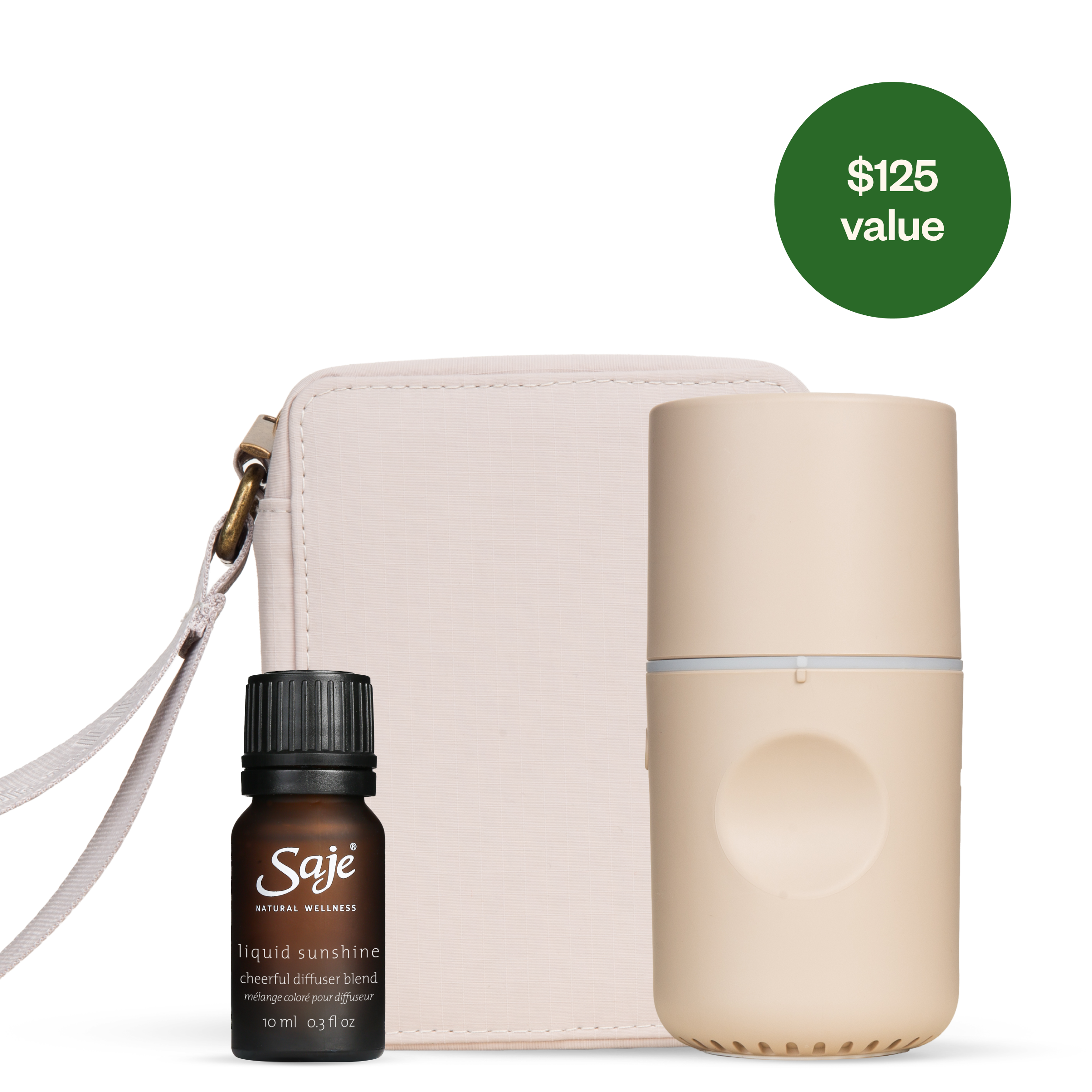 Saje Natural Wellness アロマオイルセット Cheerful Travel Kit Aroma Roam & Liquid Sunshine Diffuser Duo