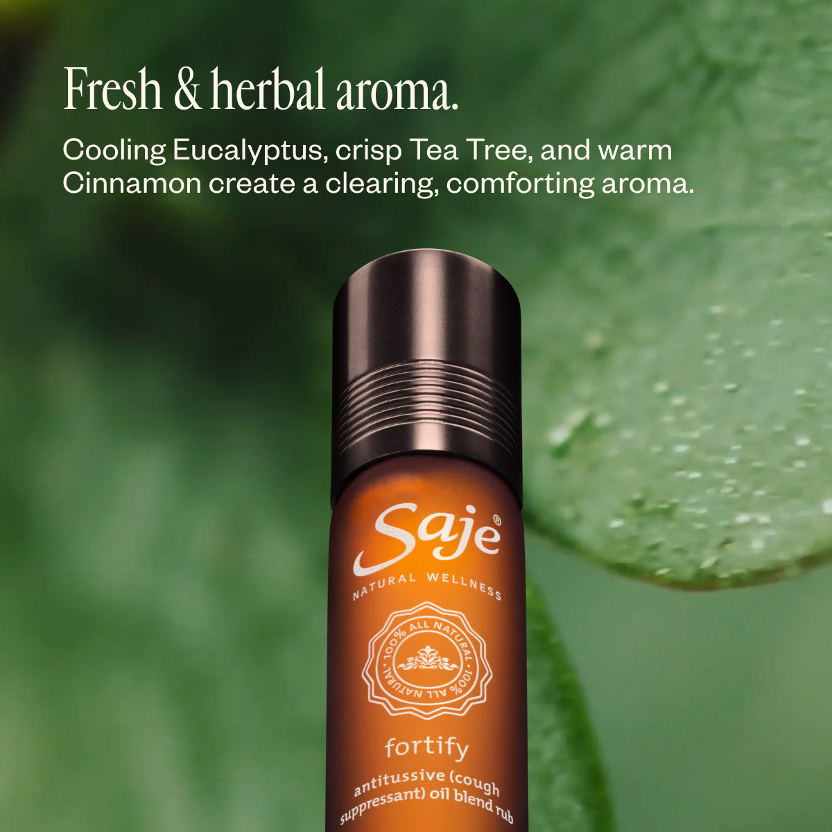Fortify Cough Suppressant Oil Blend Rub Roll-On - Saje Wellness