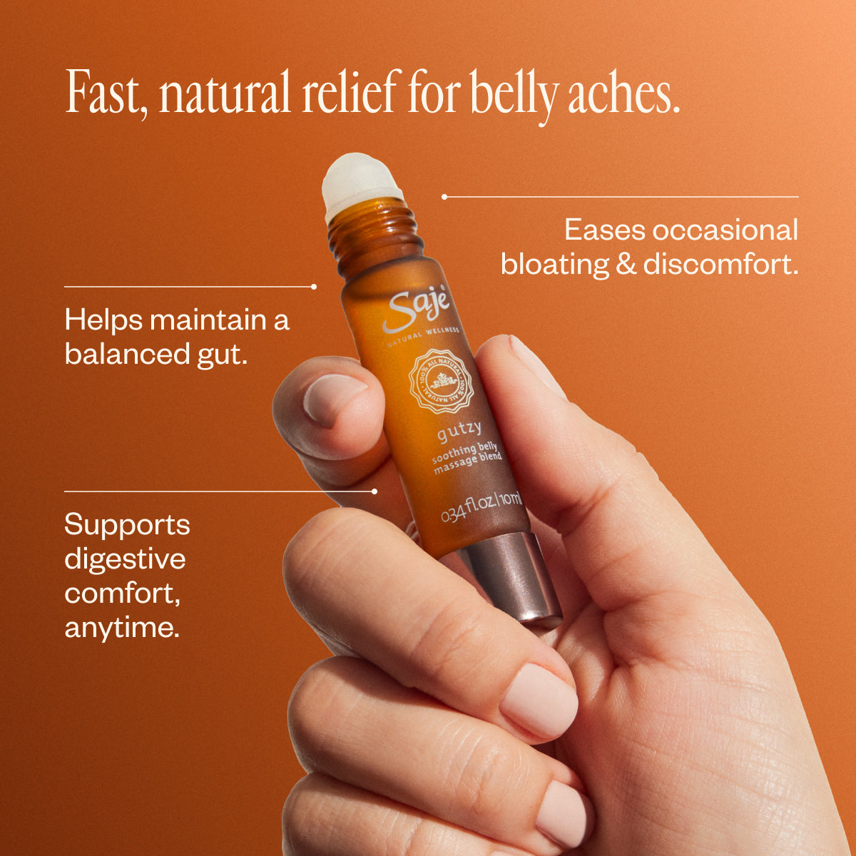 Gutzy Soothing Belly Massage Blend Roll-On - Saje Natural Wellness