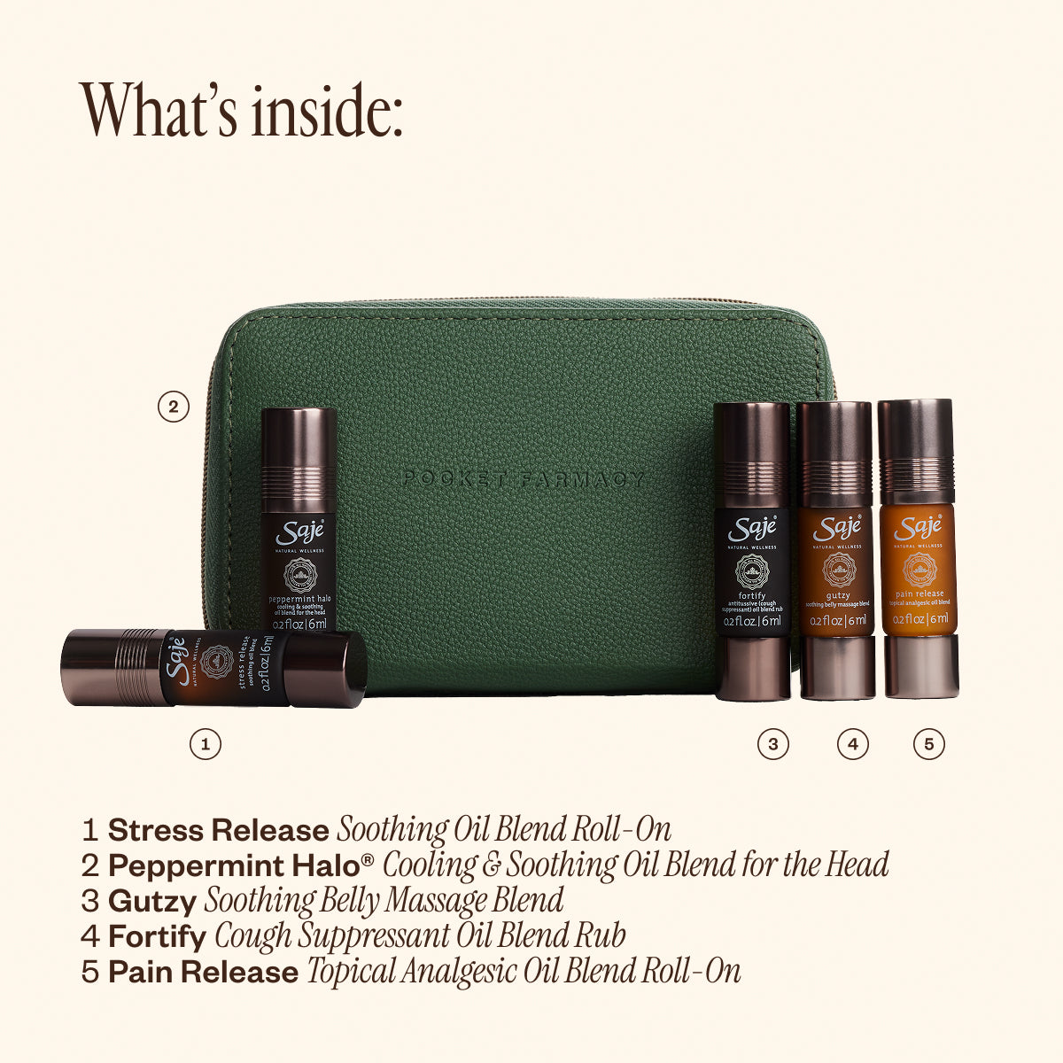 Pocket Farmacy Physical Essential Oil Kit Black - Saje Natural