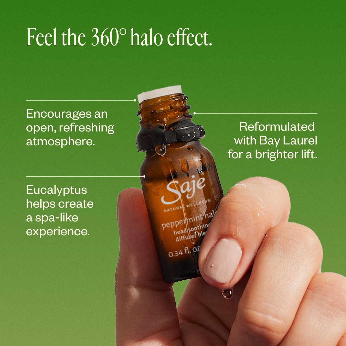 Peppermint Halo Head Soothing Diffuser Blend - Saje Natural Wellness