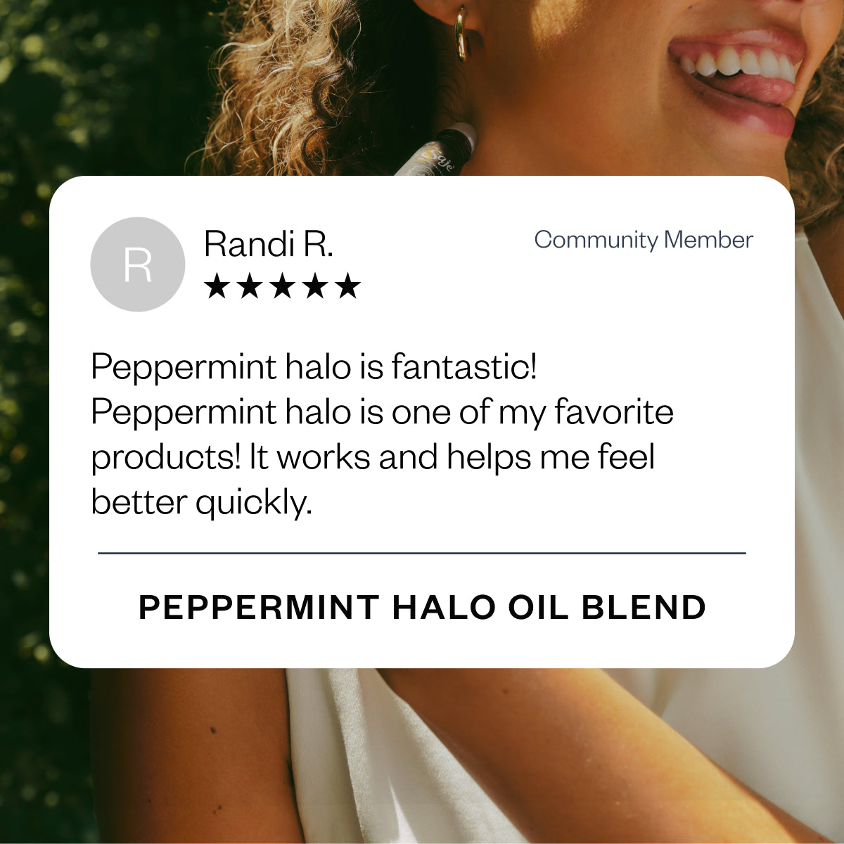 Peppermint Halo Saje ロールオンアロマ Peppermint Halo Cooling Oil Blend For The Head - Saje Natural Wellness