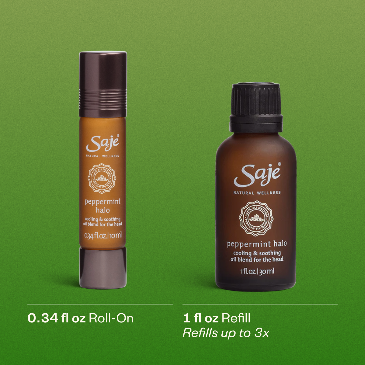 Peppermint Halo Cooling Oil Blend For The Head - Saje