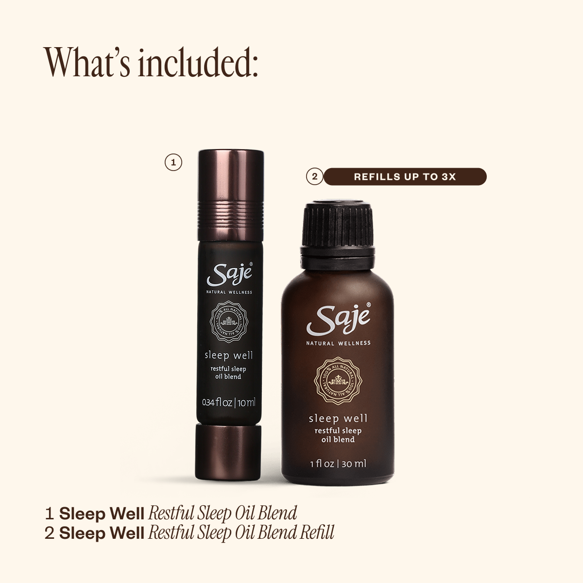 Sleep Well Duo Restful Sleep Oil Blend & Refill - Saje Natural