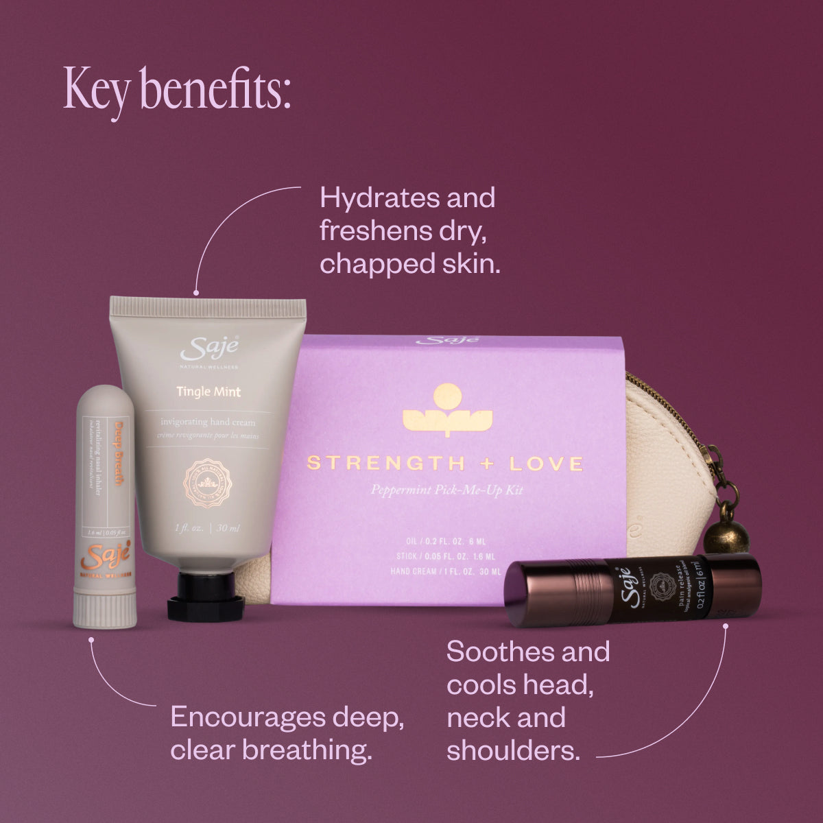 Strength + Love Peppermint Pick-Me-Up Kit - Saje Natural Wellness