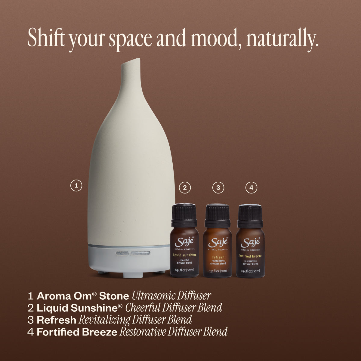 Best of Diffusion Aroma Om & Diffuser Blend Bundle - Saje Best of Diffusion Aroma Om & Diffuser Blend Bundle - Saje