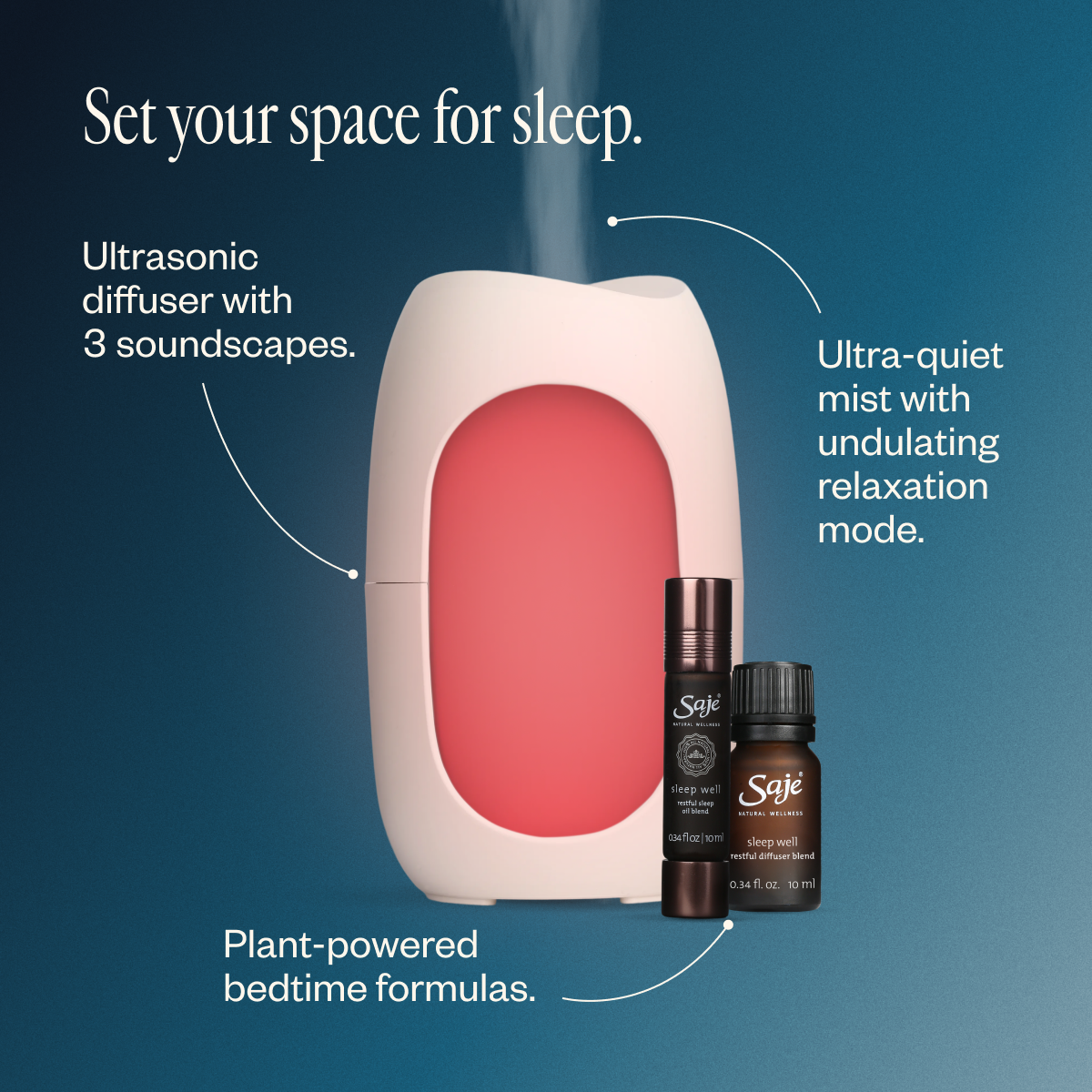 Sleep Well Trio Sleep Well Oil Blend Roll-On, Diffuser Blend, and