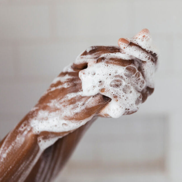 Body Wash lather on wet hands