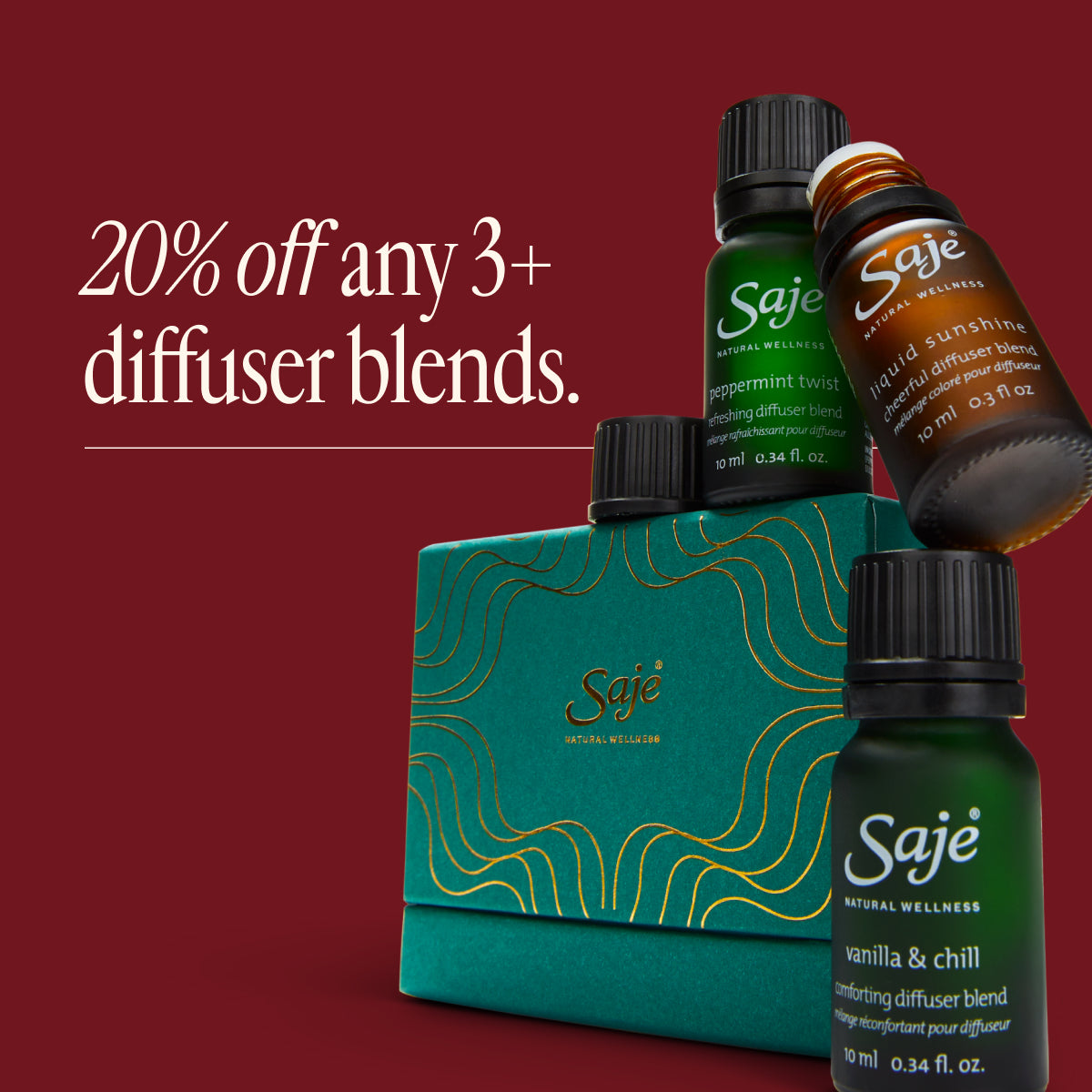 エッセンシャルオイル saje energy+reflection+cleanse Cleanse Purifying Oil Blend Roll-On - Saje Natural Wellness